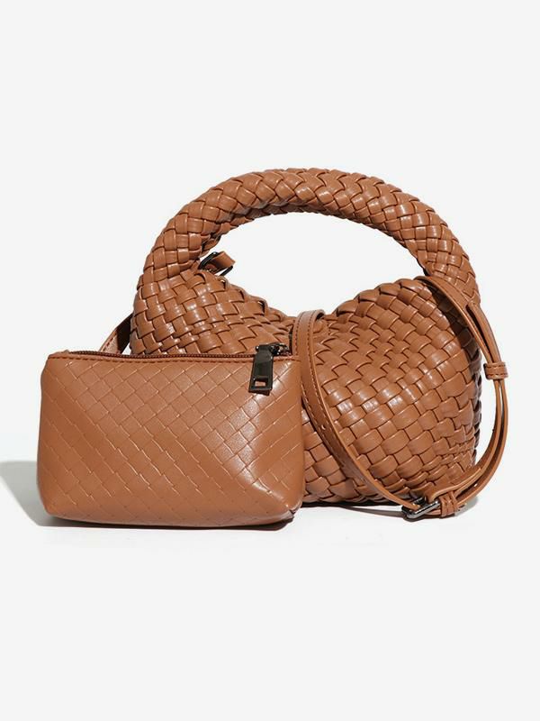 Accessories |   PU Leather Bag Plaid Zipper Single Strap Horizontal Shape Bags Accessories Accessories