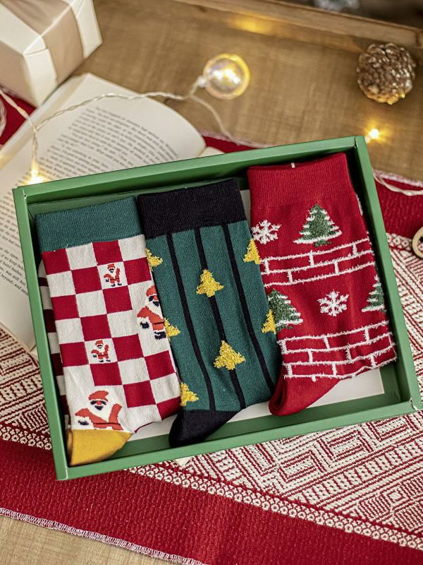 Accessories |   Socks Red Cotton Blend Christmas Pattern Accessories Accessories