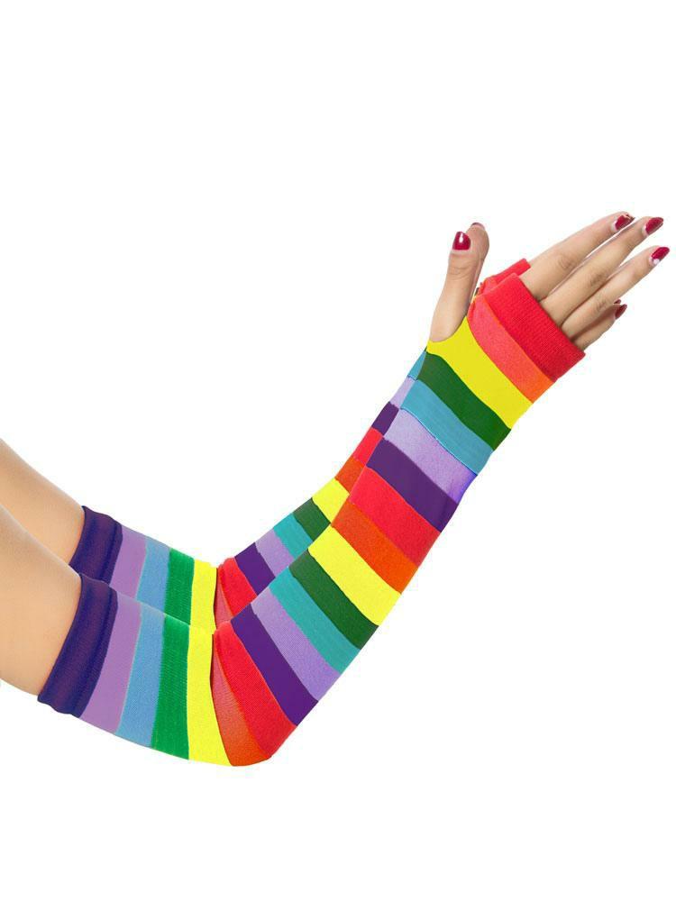 Accessories |   Woman Gloves Rainbow Stripes Pattern Cotton Halloween Long Gloves Accessories Accessories