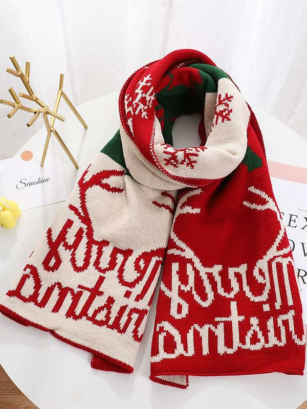 Accessories |   Woman’s Scarf Quality Christmas Pattern Poly/Cotton Blend Holiday Gift Home Wear Winter Warm Cute Acc Accessories Accessories