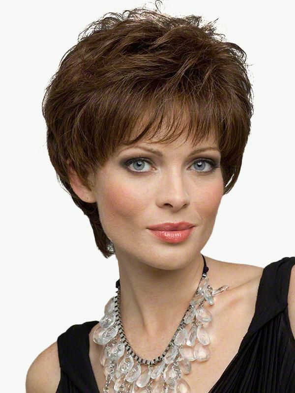 Accessories |   Women Human Hair Wigs Coffee Brown Tousled Short Human Hair Wigs Accessories Accessories