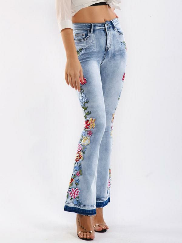 Bottoms |   Bootcut Jeans For Women Mid Rise Embroidered Flare Bottoms 2024 Bottoms Bottoms