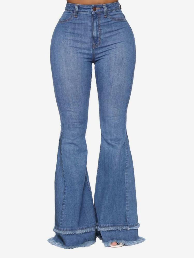 Bottoms |   Flare Jeans For Women Raw Edge Cotton Spring Bell Bottoms 2024 Bottoms Bottoms