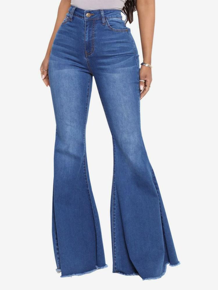 Bottoms |   Flare Jeans High Rise Cotton Bell Bottoms For Women 2024 Bottoms Bottoms