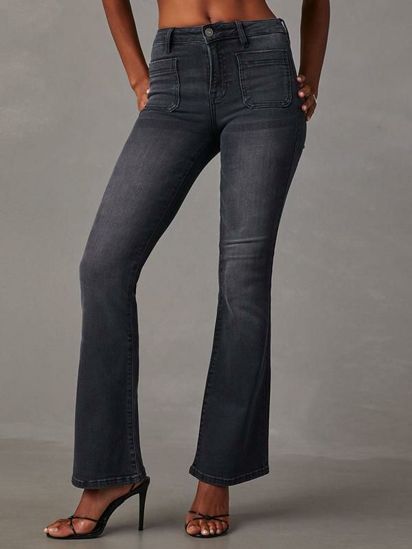 Bottoms |   Jeans For Women Fashion Flared Polyester Bottoms Bottoms