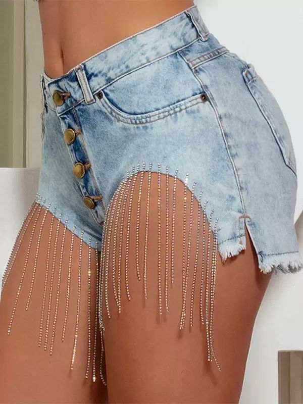 Bottoms |   Shorts Fringe Polyester Casual Bottoms Bottoms