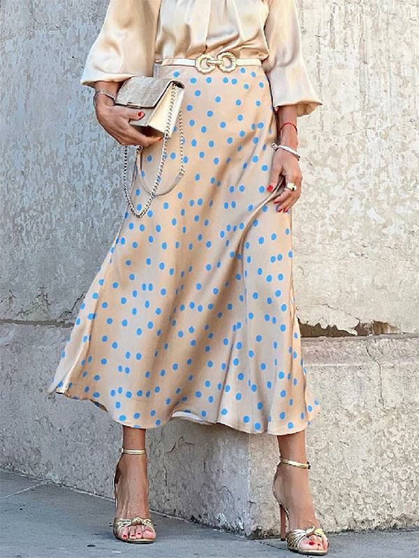 Bottoms |   Skirt For Women Gold Polka Dot Long Maxi Skirt Women Bottoms Bottoms Bottoms