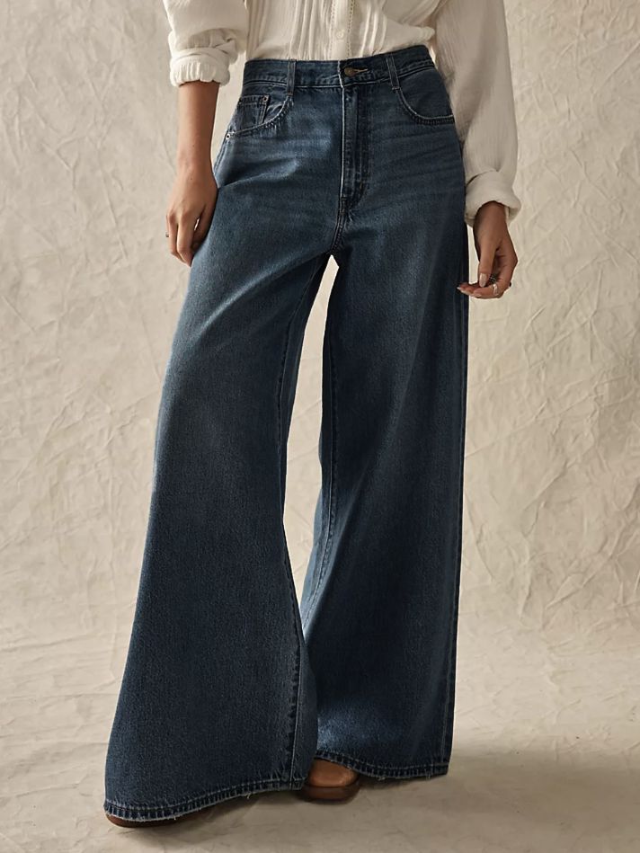 Bottoms |   Straight Jeans For Women Vintage High Rise Wide Leg Bottoms 2024 Bottoms Bottoms