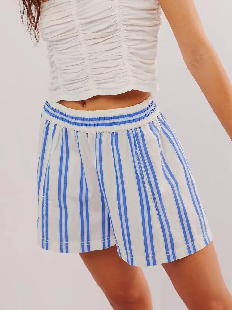 Bottoms |   Woman’s Shorts Stripes Polyester Casual Bottoms Bottoms