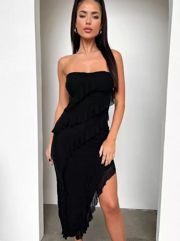 Dresses |   Party Dress Asymmetrical Ruffles Off The Shoulder Bodycon Dresses Clothing Dresses