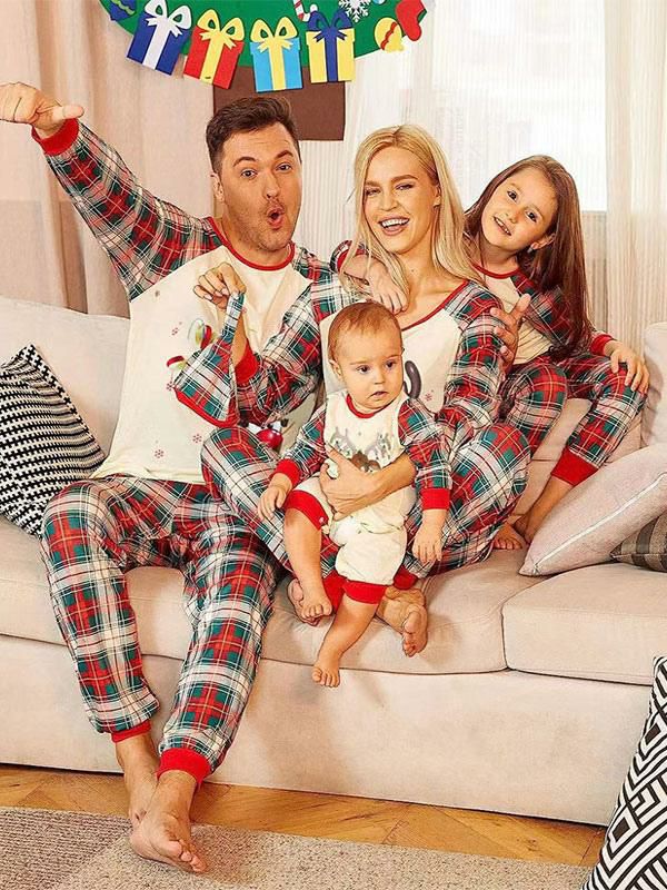 Home Wear |   Family Christmas Pajamas Adult’s Kid’s Long Sleeves Pyjamas Clothing Home Wear