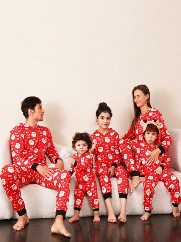 Home Wear |   Family Christmas Pajamas Baby’s Adult’s Christmas Pattern Jumpsuit Clothing Home Wear