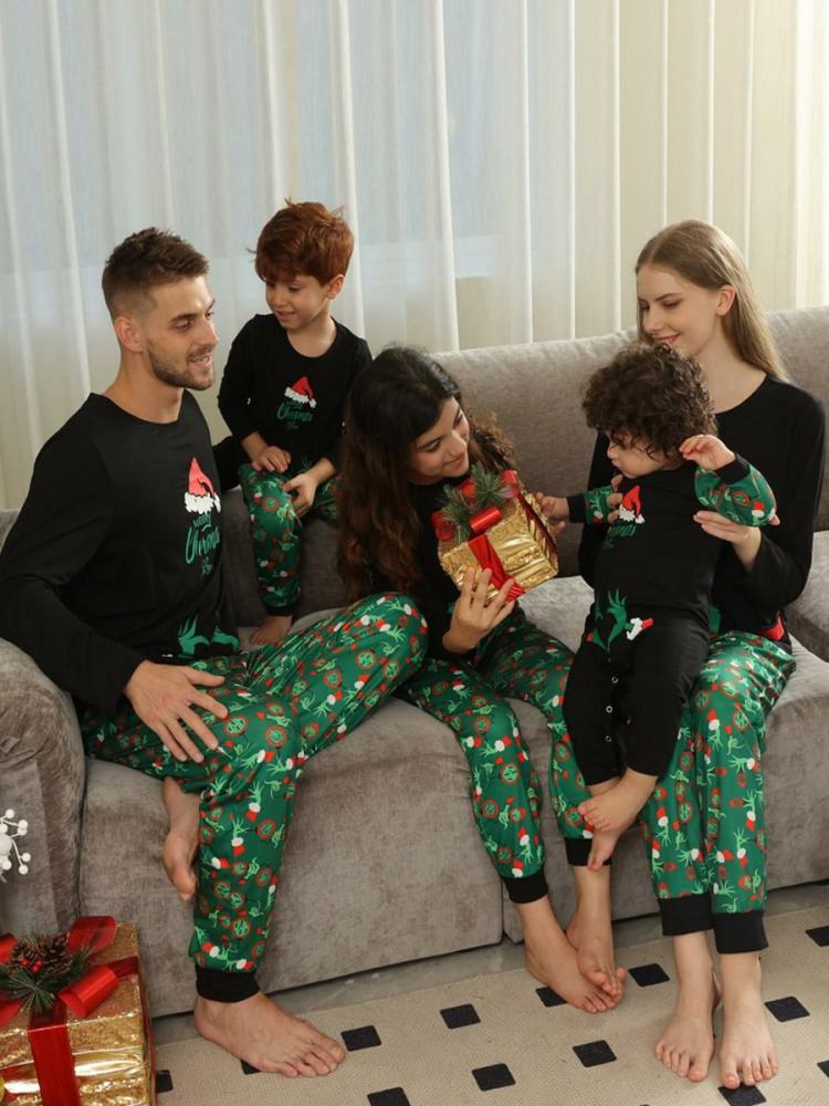 Home Wear |   Family Christmas Pajamas Baby’s Adult’s Long Sleeves Two Pieces Sets Clothing Home Wear