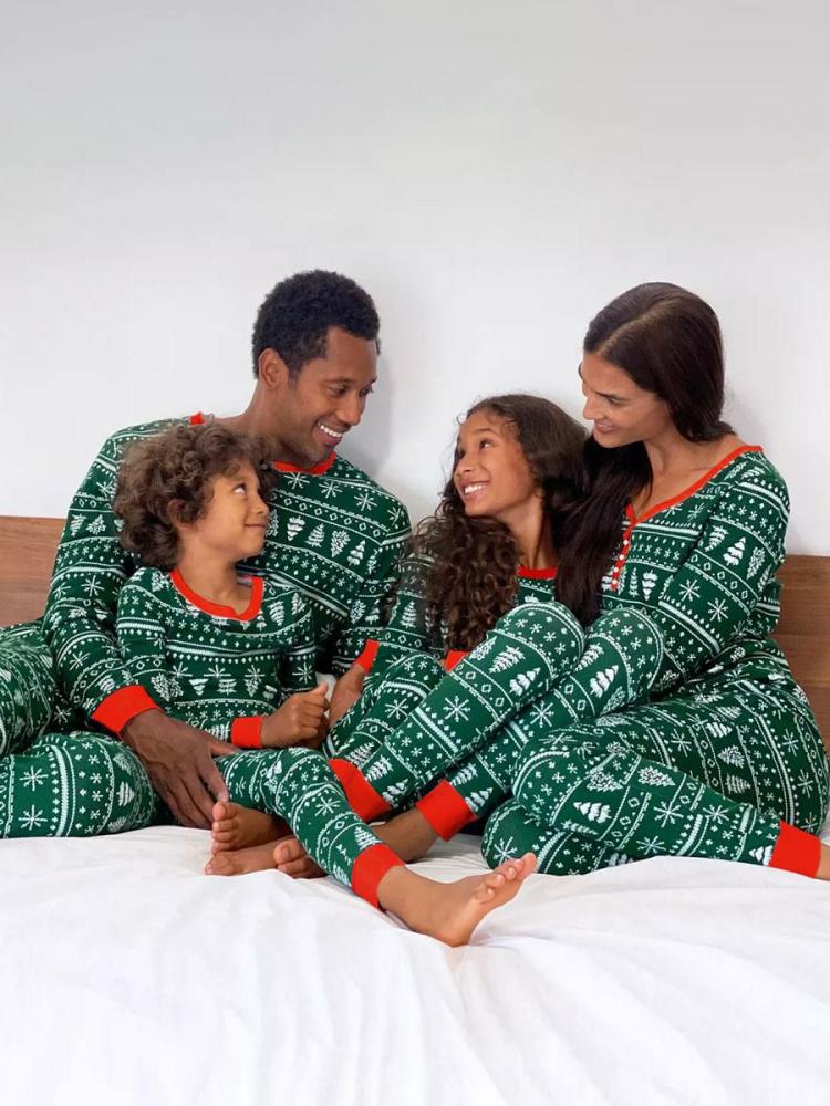 Home Wear |   Family Christmas Pajamas For Adult  Christmas Pattern Pants Top 2-Piece Set Clothing Home Wear