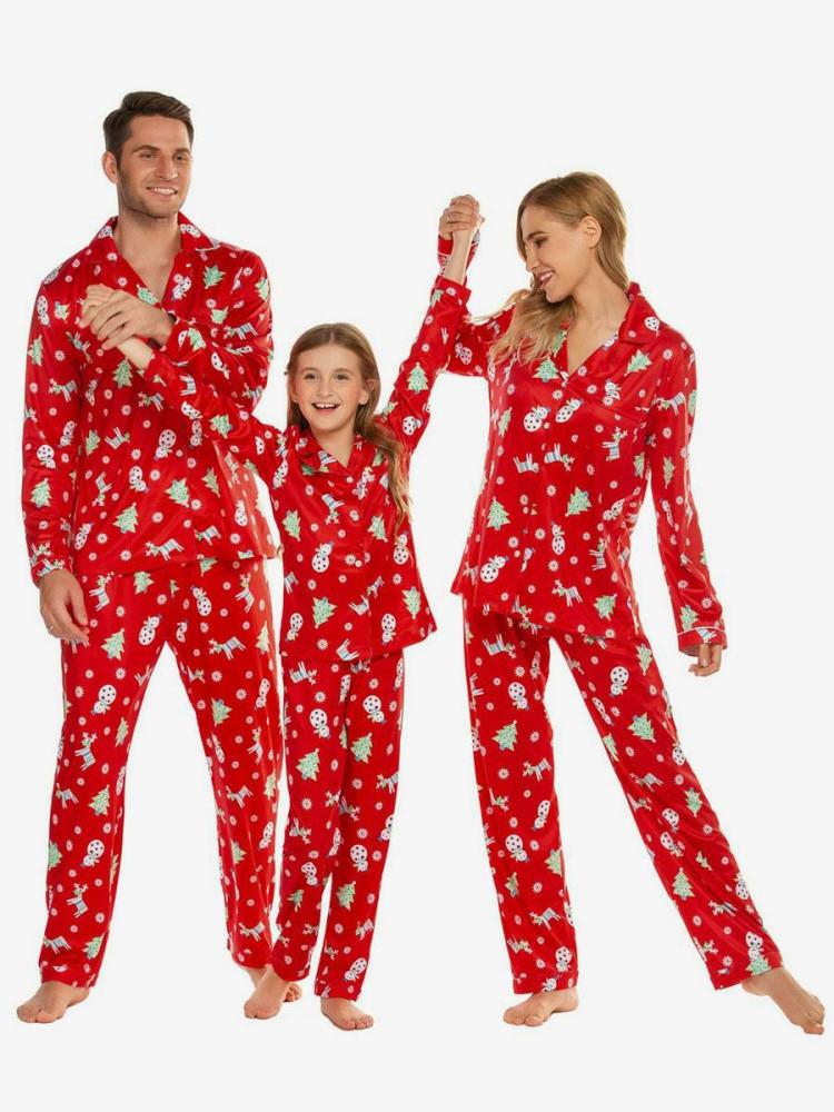 Home Wear |   Family Christmas Pajamas Kid’s Toddler’s Christmas Pattern Pants Top Sets Clothing Home Wear