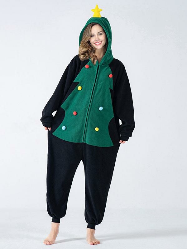 Home Wear |   Home Wear Hooded Long Sleeves Christmas Pattern Polar Fleece Loungewear Clothing Home Wear