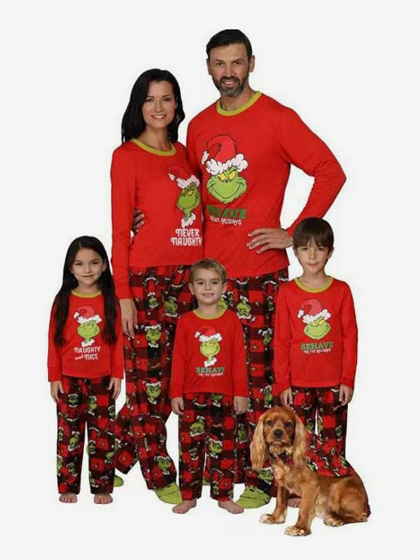 Home Wear |   Matching Family Christmas Pajamas Adult’s Baby’s  Cotton Pants Top Sets Clothing Home Wear