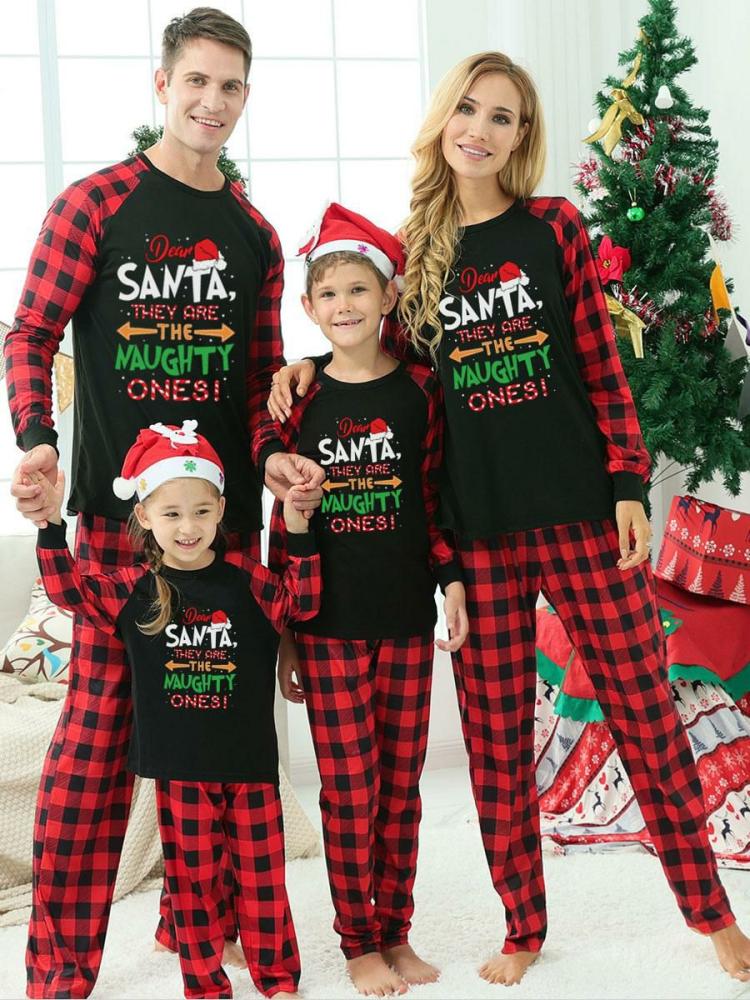 Home Wear |   Matching Family Christmas Pajamas Adult’s Kid’s Christmas Pattern Pants Top Clothing Home Wear