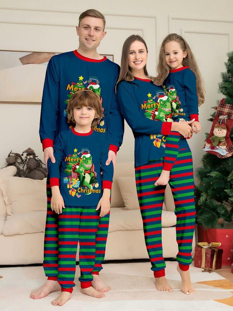 Home Wear |   Matching Family Christmas Pajamas Adult’s Kid’s Cotton Christmas Pattern Clothing Home Wear