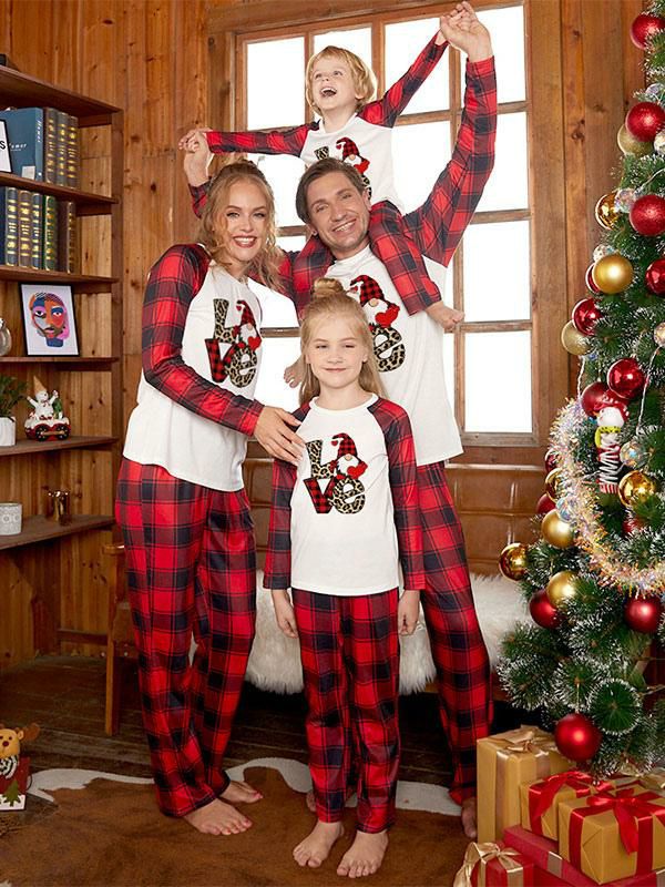 Home Wear |   Matching Family Christmas Pajamas Kid’s Adult’s Christmas Pattern Pants Top Clothing Home Wear