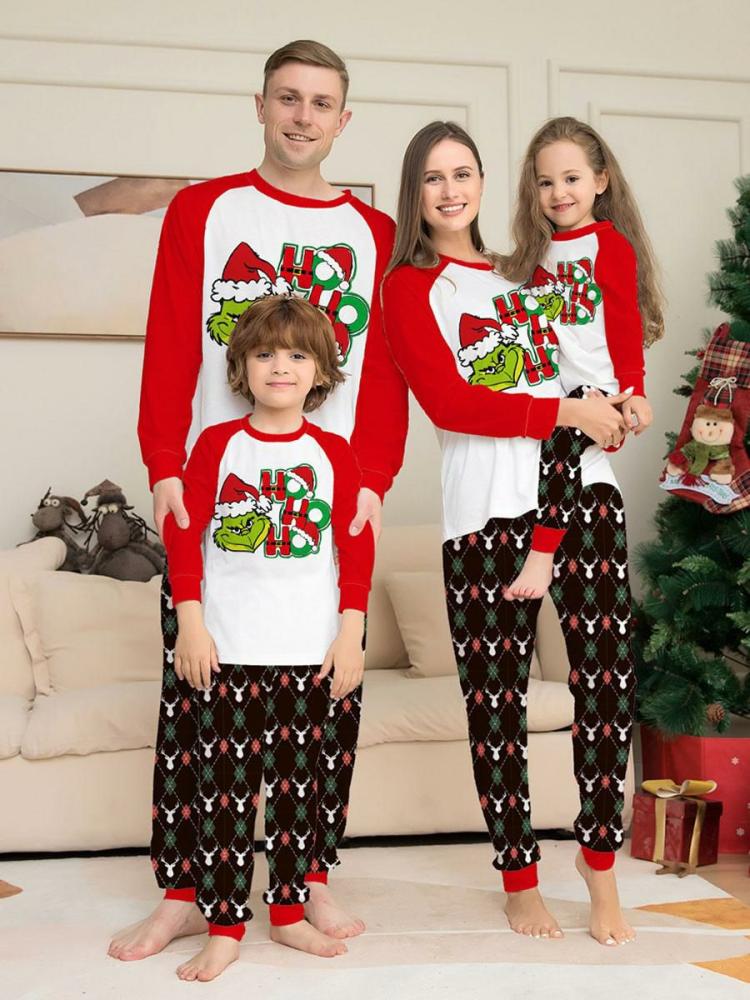 Home Wear |   Matching Family Christmas Pajamas Kid’s Baby’s  Cotton Pants Top Sets Clothing Home Wear