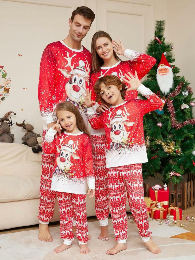 Home Wear |   Red Christmas Matching Family Pajamas Adult’s Kid’s Cotton Home Wear Clothing Home Wear