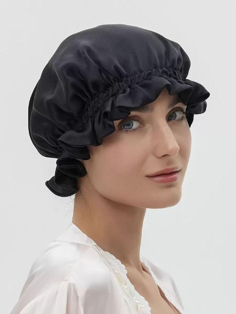 Home Wear |   Silk Sleeping Cap Comfortable Night Hair Elastic Bonnets Clothing Home Wear