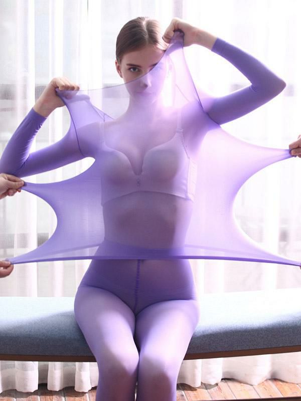 Home Wear |   Translucent Underwear Bateau Neck Long Sleeves Base Layer For Women Clothing Home Wear