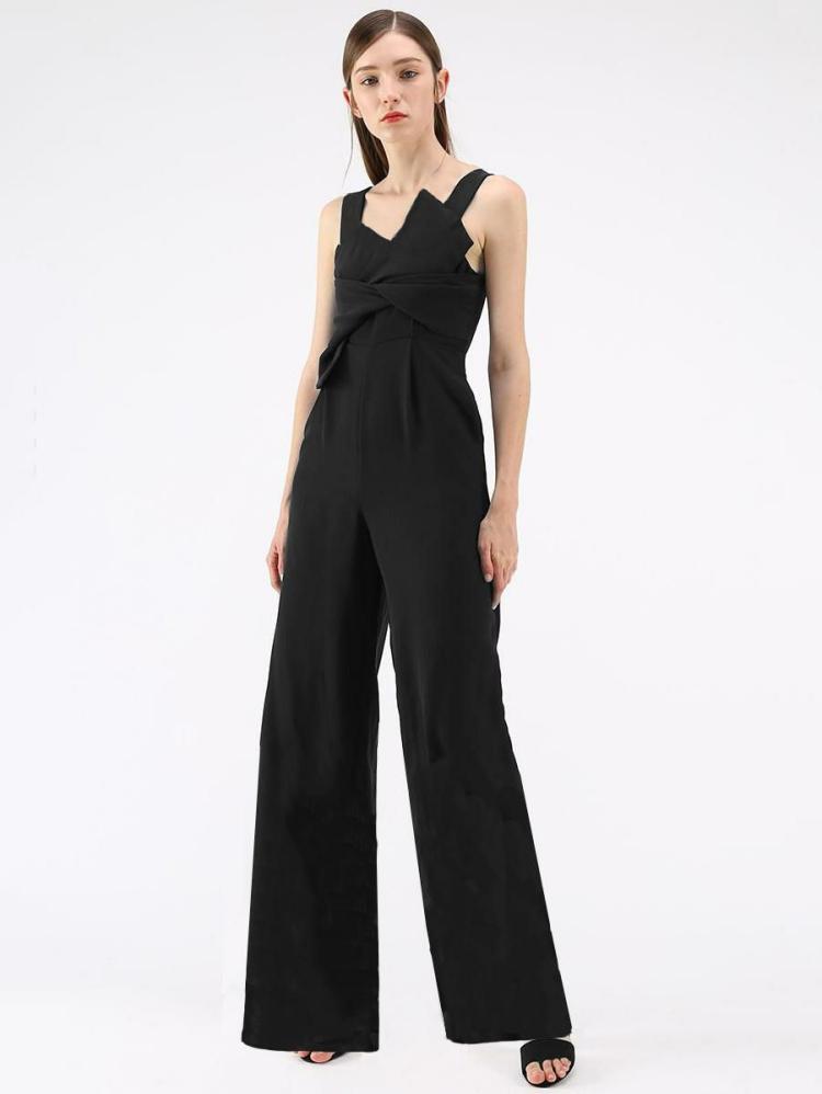 Jumpsuits |   Bowknot Sleeveless Wide Leg Summer Jumpsuit One Piece Outfit Clothing Jumpsuits