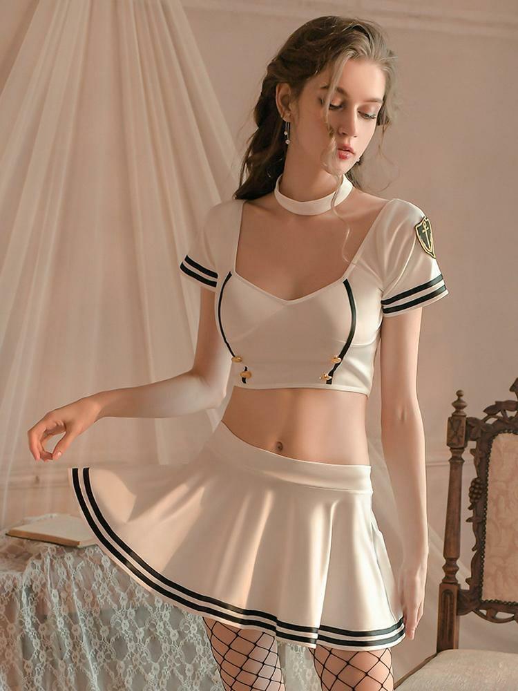 Lingerie |   Sailor Costume Sexy Valentines’ Top Skirt Choker T-back Clothing Lingerie