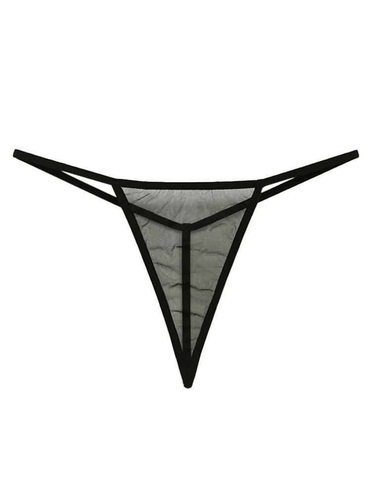 Lingerie |   Sexy Black Thong Nylon Sheer T Back For Women Clothing Lingerie