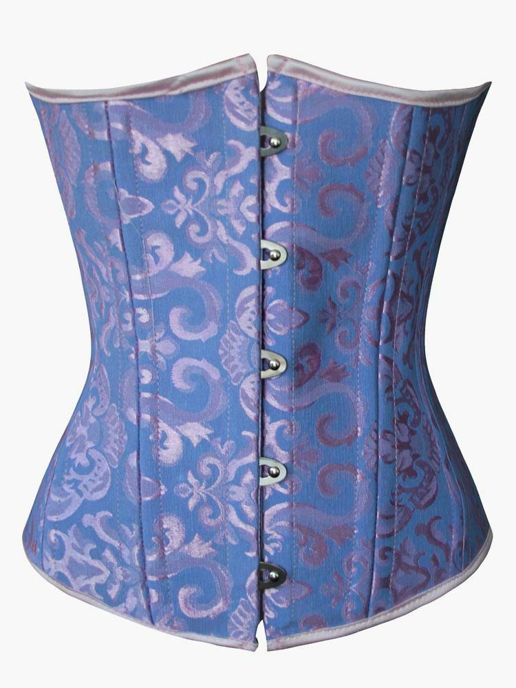 Lingerie |   Women Underbust Corset Girdle Blue Jacquard Waist Trainer Sexy Lingerie Clothing Lingerie