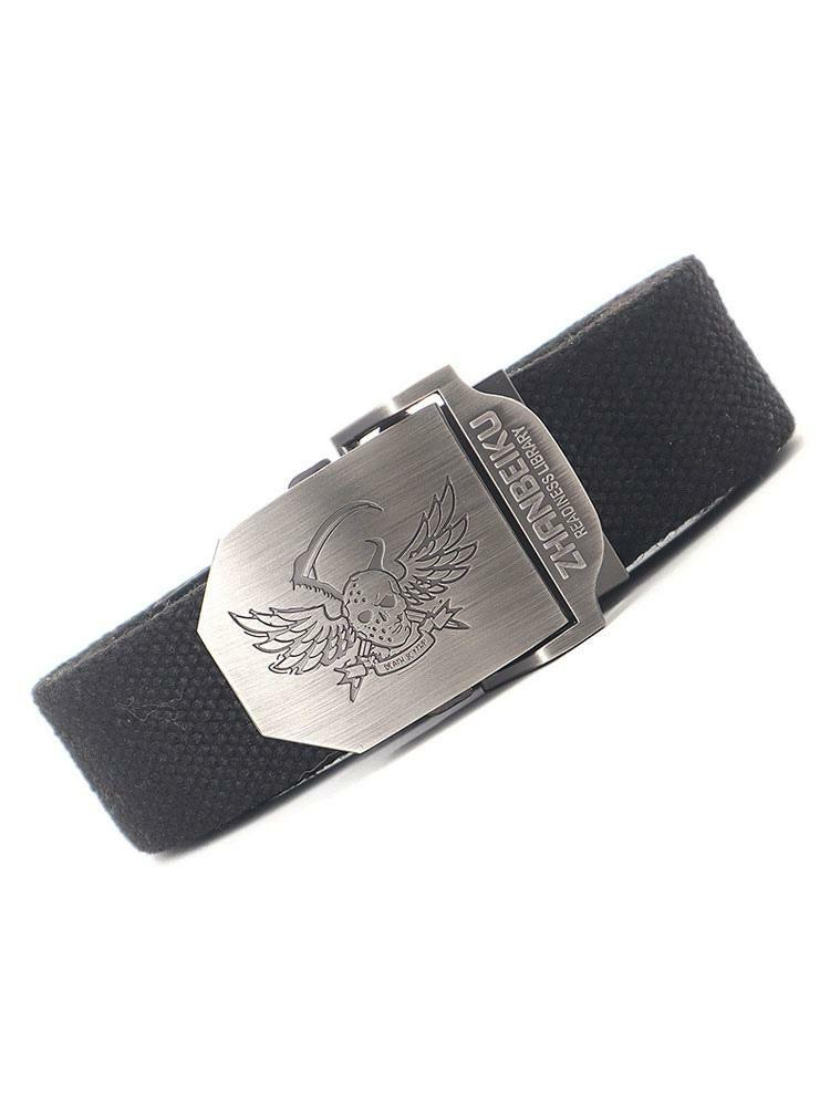 Men’s Clothing |   Belt For Men Skull Polyester Quality Navy Blue Belt Clothing Men's Clothing