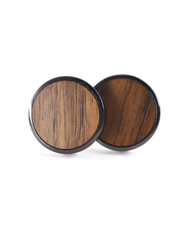 Men’s Clothing |   Black Wooden Cufflinks Clothing Men's Clothing