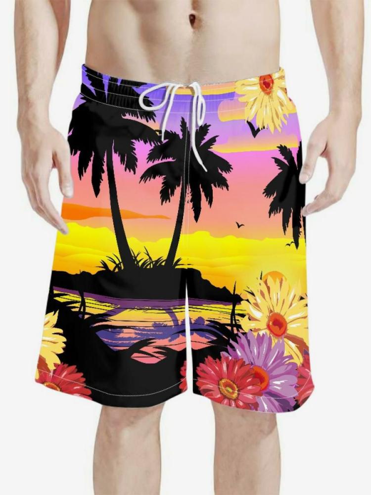 Men’s Clothing |   Casual Tropical Print Shorts Hawaii Vacation Pants Clothing Men's Clothing