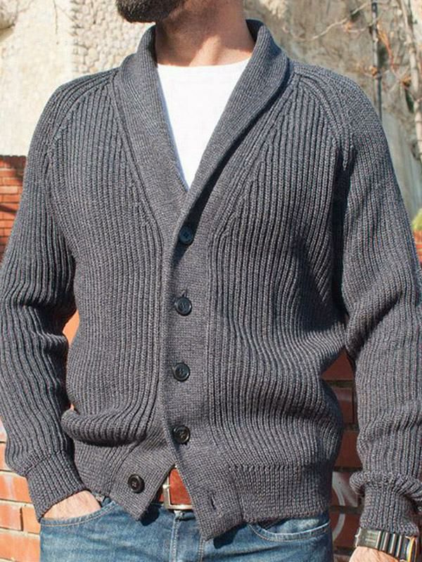 Men’s Clothing |   Clothing Cardigan For Men Sweaters Cardigans Chic Long Sleeves Gray Gray Unique Clothing Men's Clothing