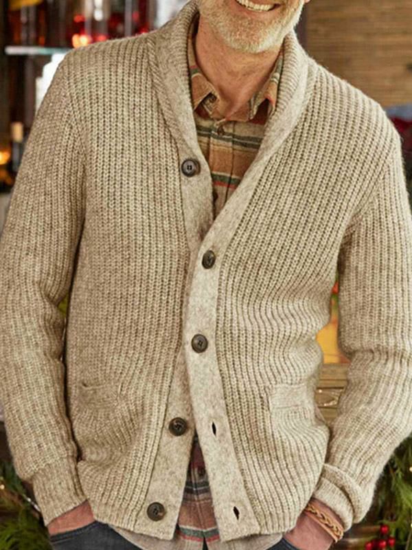 Men’s Clothing |   Clothing Cardigan For Men Sweaters Cardigans Simple Long Sleeves Apricot Apricot Unique Clothing Men's Clothing