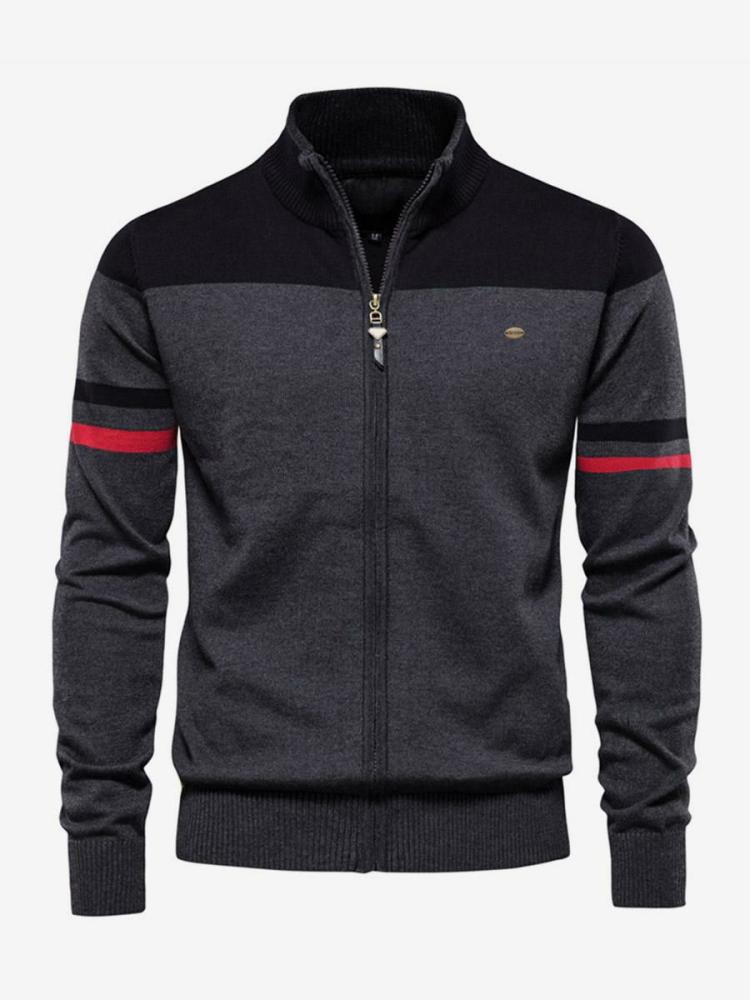 Men’s Clothing |   Clothing Cardigan Sweaters Cardigans Comfy Stripes Long Sleeves Fashionable Black Blue Clothing Men's Clothing