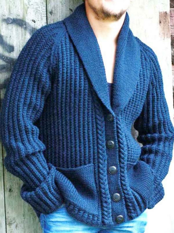 Men’s Clothing |   Clothing Cardigan Sweaters Cardigans Simple Long Sleeves Blue Blue Special Clothing Men's Clothing