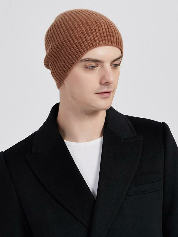 Men’s Clothing |   Coffee Brown Man’s Hats Practical Acrylic Fiber Winter Warm Knitted Hats Clothing Men's Clothing