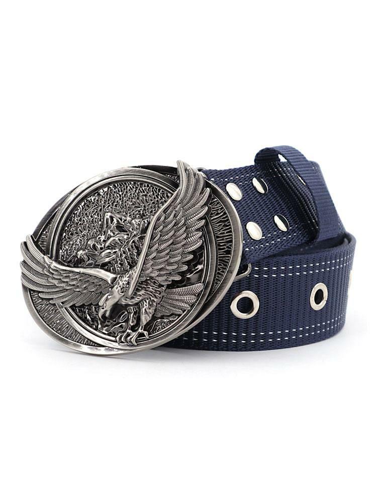 Men’s Clothing |   Fashion Men Belt Animal Print Polyester Navy Blue Belt Clothing Men's Clothing