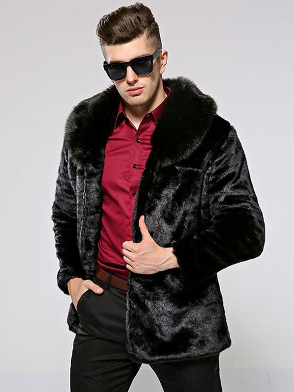 Men’s Clothing |   Faux Fur Bomber Jackets Winter Outerwear Clothing Men's Clothing