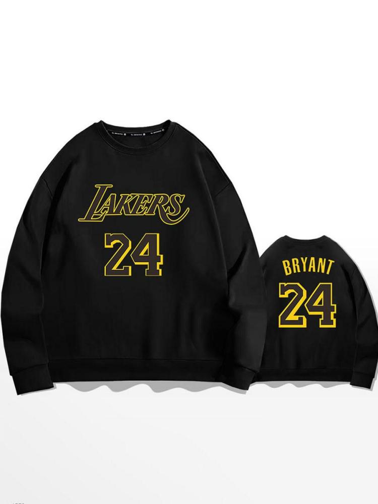 Men’s Clothing |   Lakers Sweatshirt No. 24 BRYANT Long Sleeves Clothing Men's Clothing