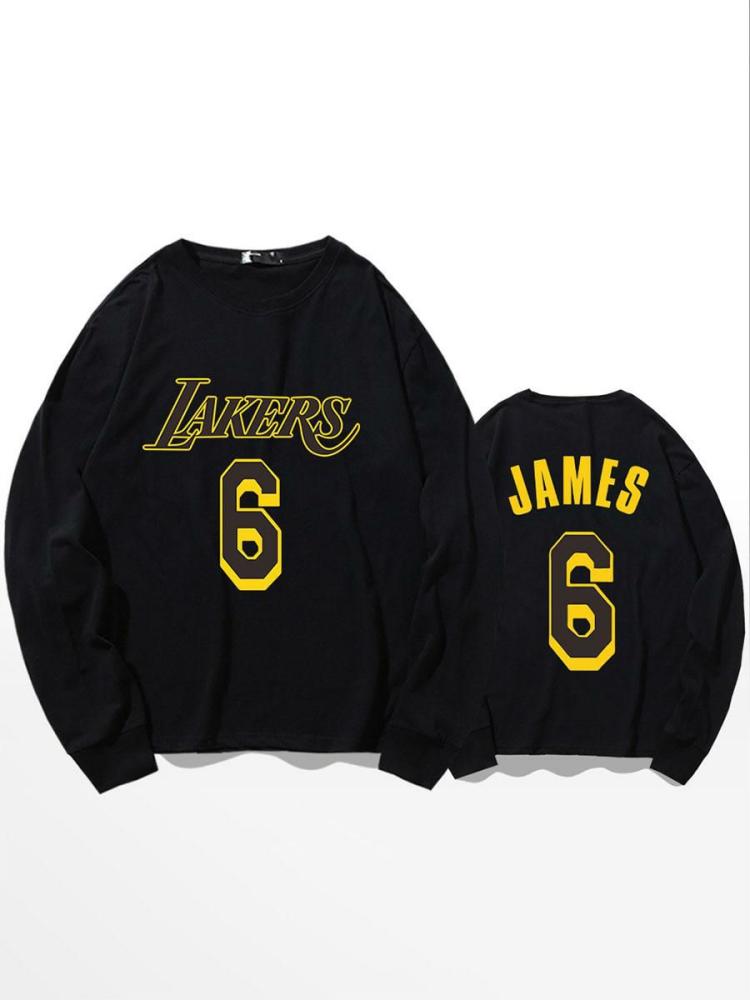 Men’s Clothing |   Lakers Sweatshirt No. 6 JAMES Long Sleeves Clothing Men's Clothing