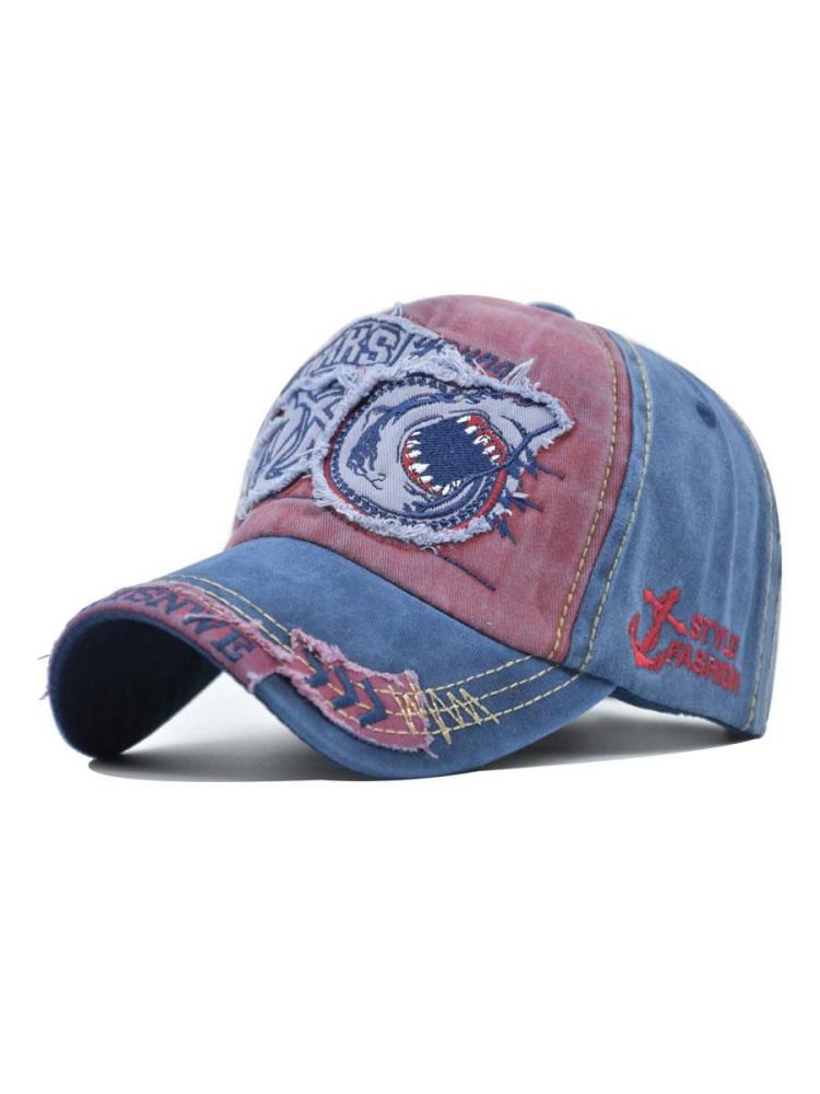 Men’s Clothing |   Man Hat Words Print Polyester Embroidered Chic Red Blue Hats Clothing Men's Clothing