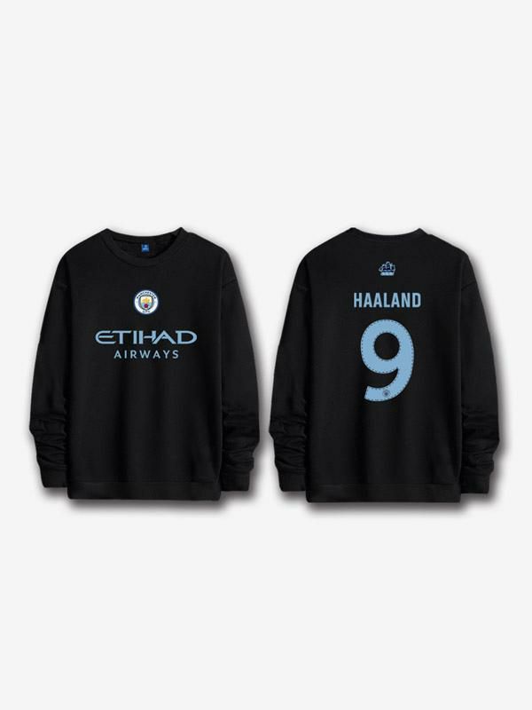 Men’s Clothing |   Manchester City No.9 Haaland Adult Round Neck Sweatshirt Clothing Men's Clothing