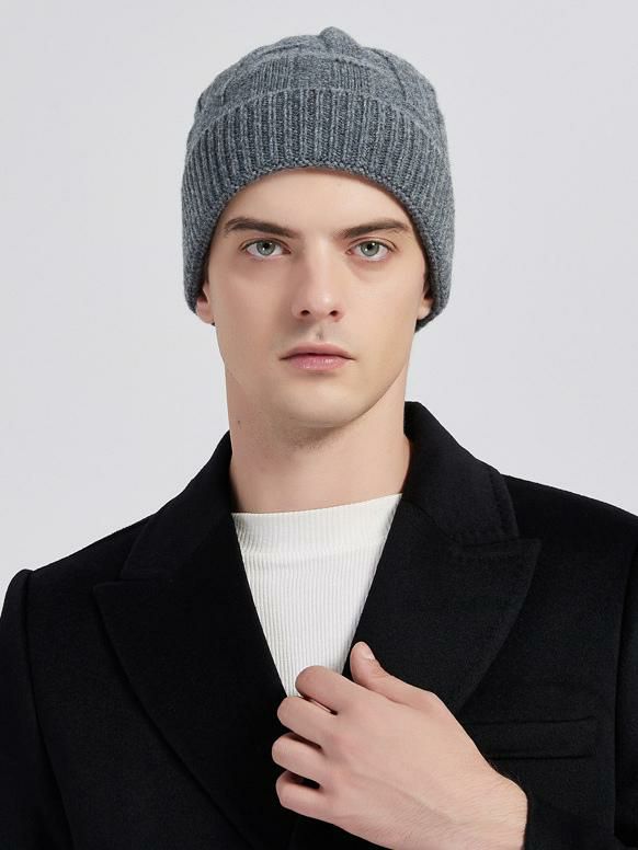 Men’s Clothing |   Man’s Hats Chic Cotton Blend Winter Warm Knitted Hats Clothing Men's Clothing