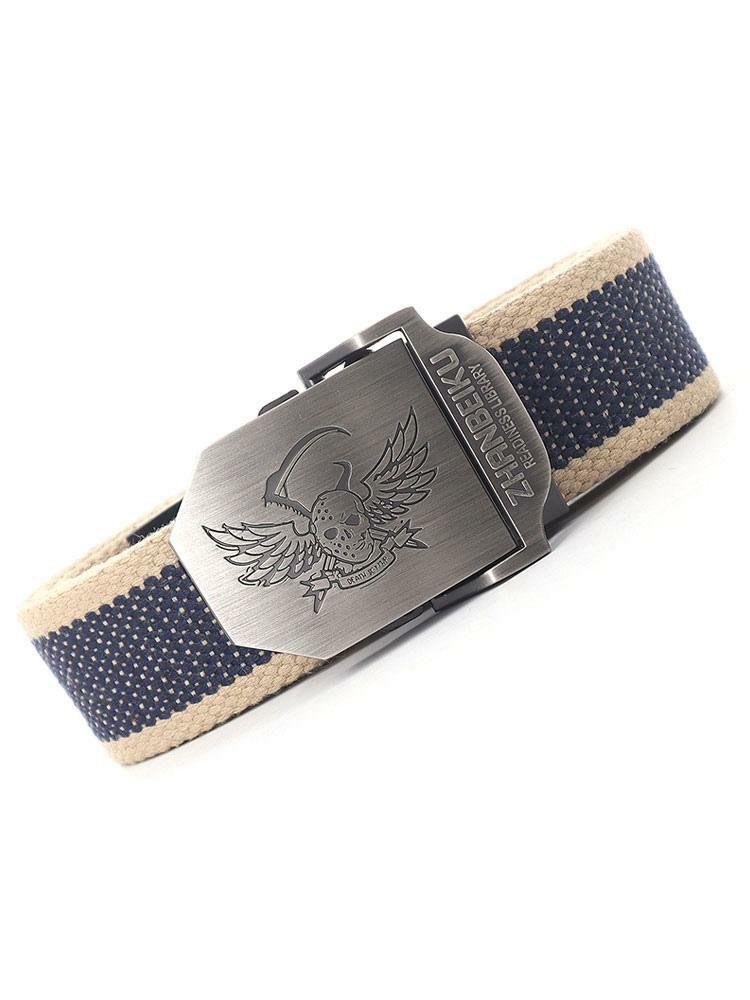 Men’s Clothing |   Men Belt Skull Polyester Fashion Navy Blue Belt Clothing Men's Clothing