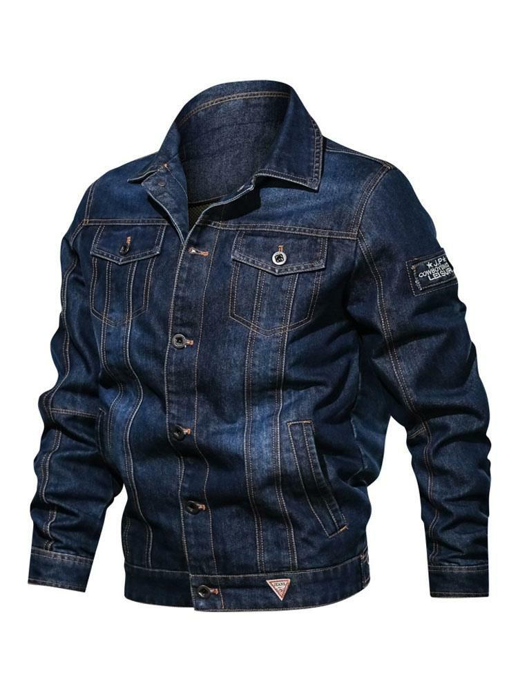 Men’s Clothing |   Men Denim Jackets Chic Deep Blue Deep Blue Modern Cowboy Regular Fit Jacket Clothing Men's Clothing