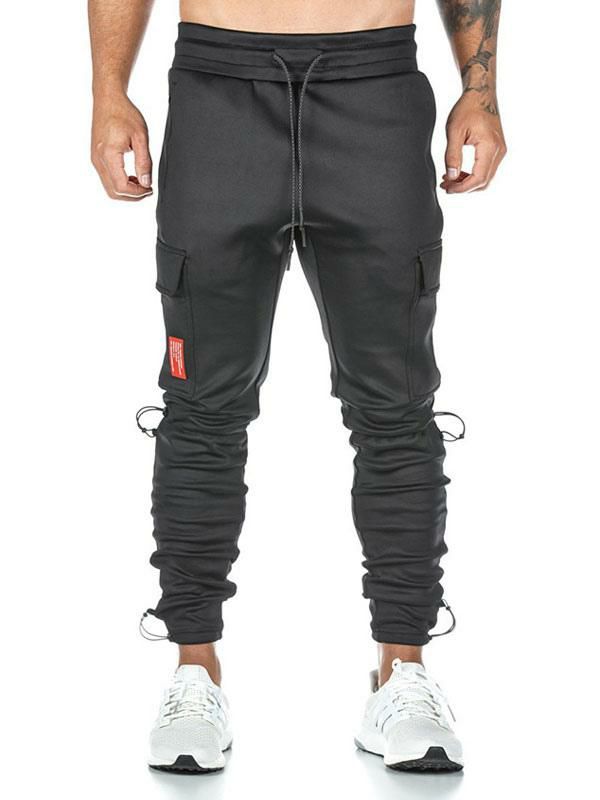 Men’s Clothing |   Men Trousers Chic Tapered Fit Sweatpants Black Pants Clothing Men's Clothing